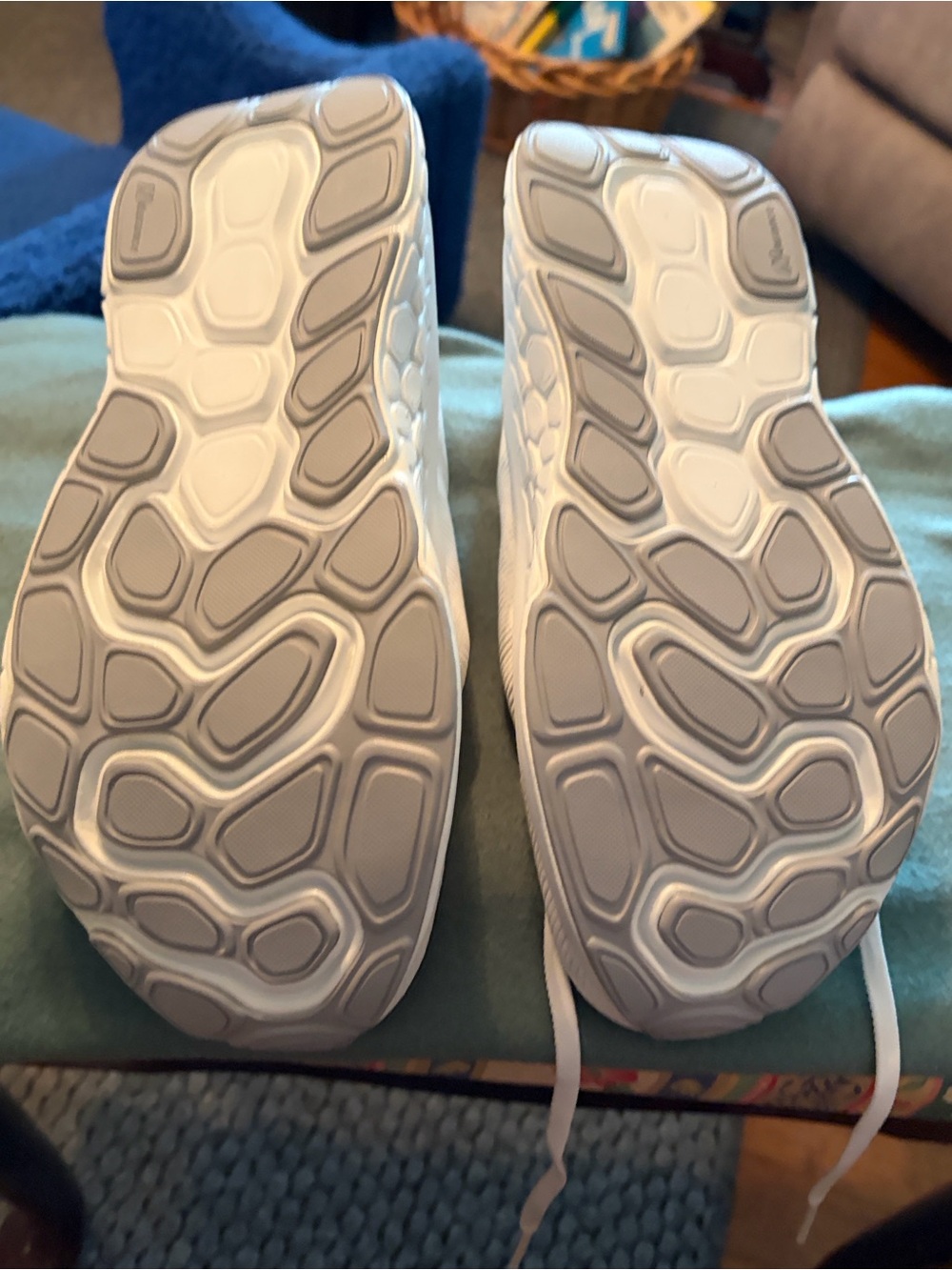 New Balance All-White Knit Running Sneakers - Picture 6 of 6